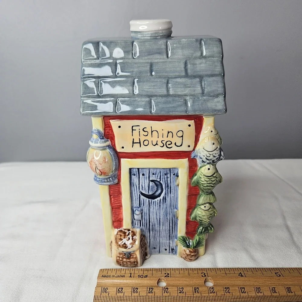 Certified International Susan Winget Soap Lotion Dispenser Fishing House 7